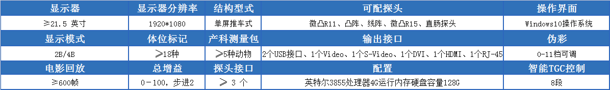 F3-VET宠物B超机的参数